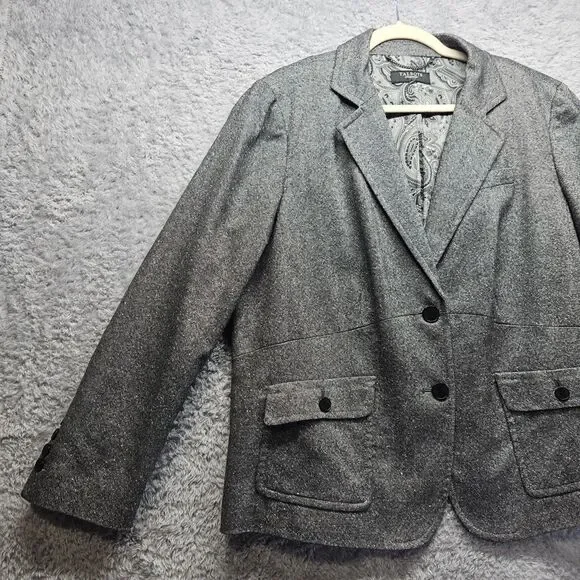 Talbots Womens Gray Skirt Suit Set Size 18 XL Wool Blend - Picture 11 of 16